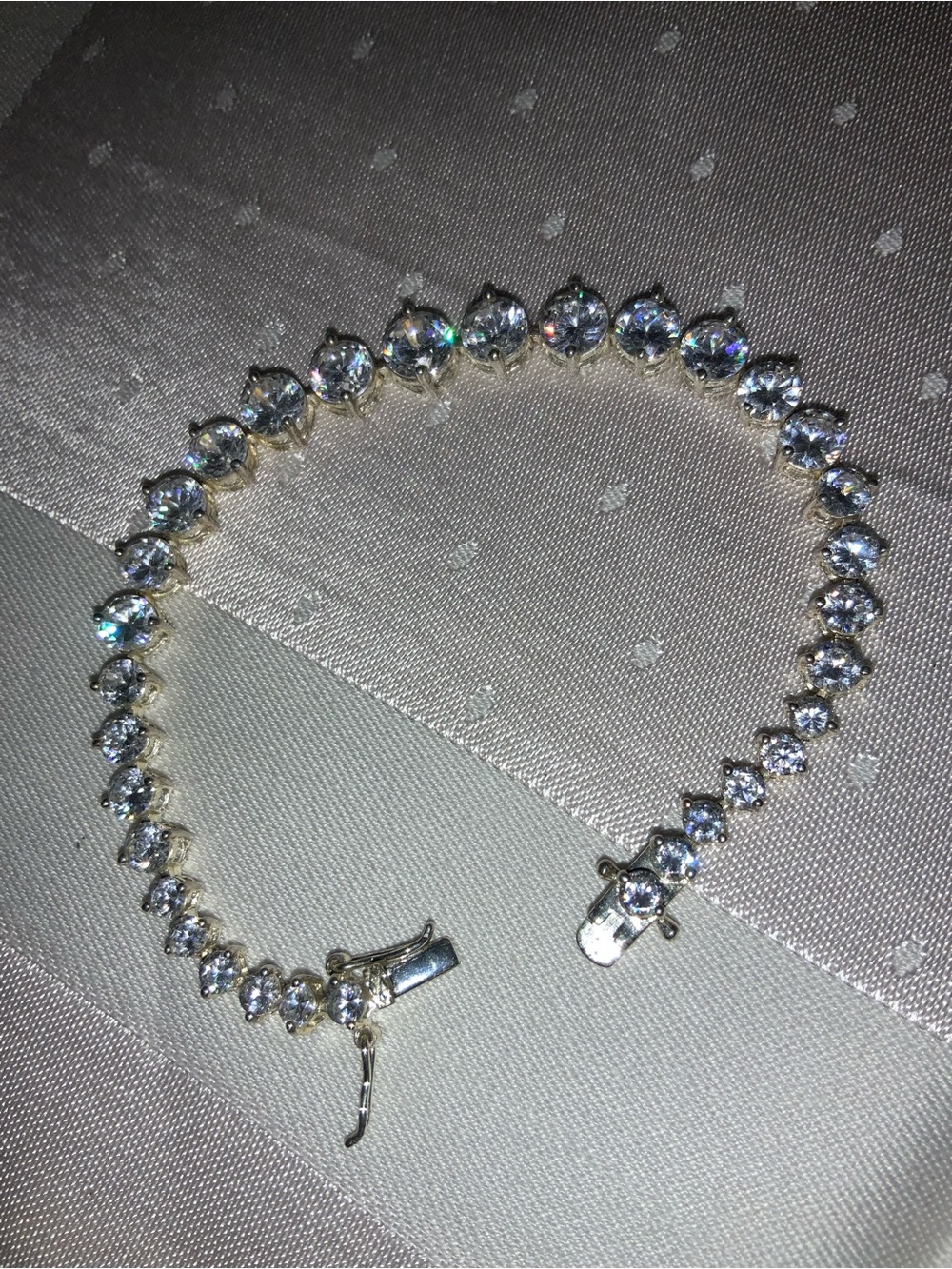 925 sterling cz tennis bracelet marked RJ